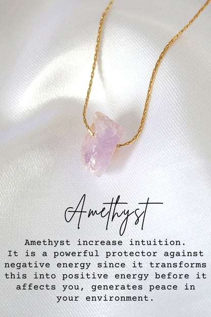 Rohkristall-Halskette aus Naturstein – 24 Karat vergoldeter Anhänger ✨